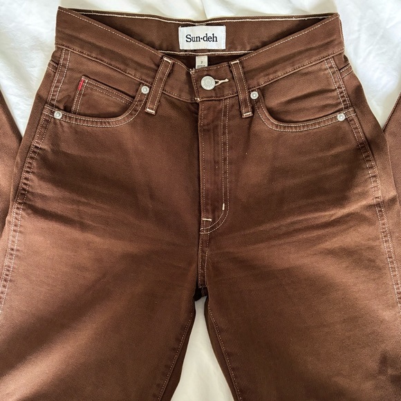 Aritzia - Sunday Best Brown High-Rise Straight Leg Jeans / Pants - Size 2 - Picture 5 of 8